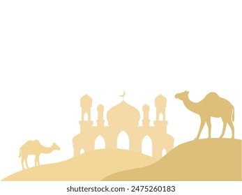 Islamic Mosque Ramadan Mubarak Camel Background