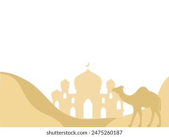 Islamic Mosque Ramadan Mubarak Camel Background