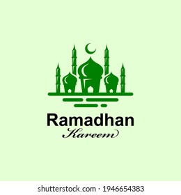 mezquita islámica para el diseño del logo de ramadhan