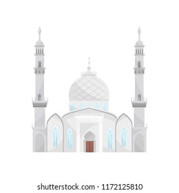 Islamic Mosque, religious temple building vector Illustration on a white background