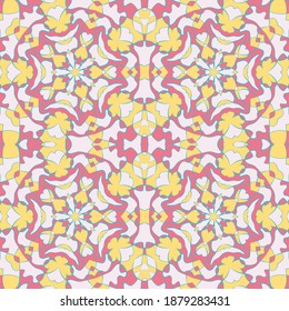 Islamic mosque seamless pattern graphic design. Iranian geometric tile ornament. Mosaic oriental seamless pattern. Traditional islamic abstract star geometric ornament. Arabian vector background