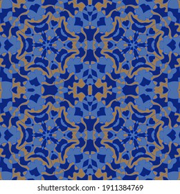 Diseño gráfico de patrones sin fisuras de la mezquita islámica. Ornamento de azulejos florales de Oriente Medio. Patrón oriental sin costuras. Ornamento de formas geométricas abstractas tradicionales uzbekas. Elementos orientales enlosados.