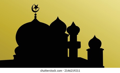 Islamic Mosque silhouette background for Ramadan