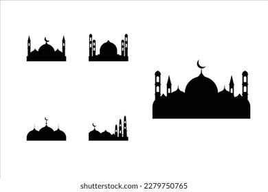 Islamic Mosque Silhouette Design Vector