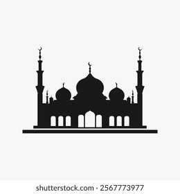 Islamic Mosque Silhouette Graphic: High-Quality Design Asset