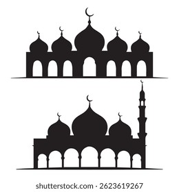 Islamic Mosque Silhouette Vector Illustration