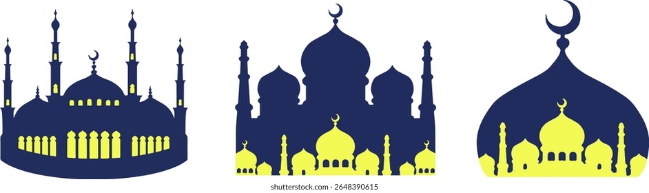 Islamic Mosque Silhouette Vector Set