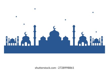 Islamische Moschee Skyline Silhouette Vektor für Ramadan und Id Dekoration