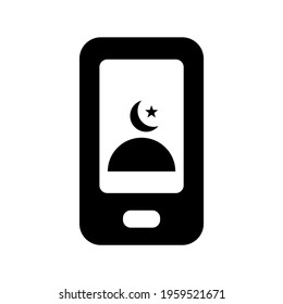 islamic mosque time pray in phone remember pray aplication on gadget icon logo vector