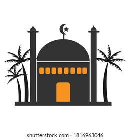 ilustración de diseño vectorial de mezquita islámica