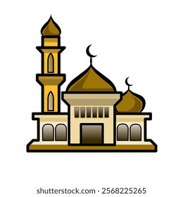 Islamic mosque vector design illustration with Ramadan, Isra Mi'raj, Eid al-Fitr and Eid al-Adha themes, Ramadan Mosque Vector PNG, Mosque Graphic Design Template Vector, Masjid Clipart, logo design