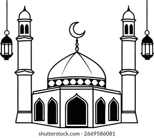 Islamic Mosque Vector Design for Ramadan and Eid"