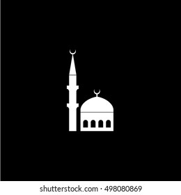 Islamic mosque. Vector icon black and white