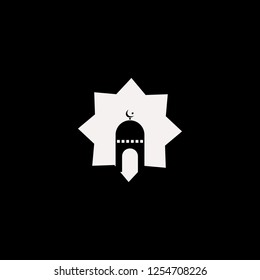 islamic mosque vector icon. flat islamic mosque design. islamic mosque illustration for graphic 