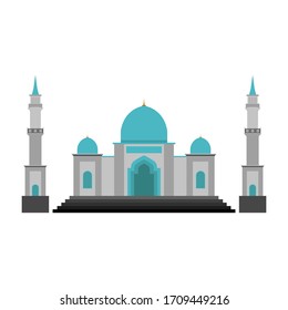 Illustration der islamischen Moschee-Vektorillustration auf weißem Hintergrund. 
Flachdesign-Stil. Moderne Style Illustration. EPS10 Bearbeitbar.