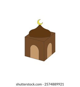 Islamic mosque vector illustration on white background. A place of worship for Muslims