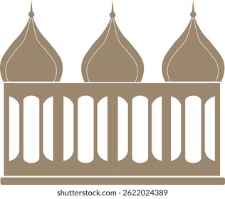 Silueta islámica de las Formas del Vector de la mezquita. Diseño tradicional de la Plantilla del arco para la decoración. Elementos mínimos orientales. Ramadán musulmán