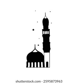 Islamic Mosque Vector Silhouettes with Minarets