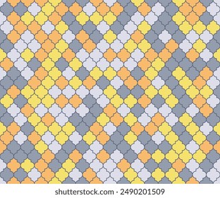 Islamic Mosque Window Vector Seamless Pattern. Eid al fitr muslim background. Traditional ramadan mosque ornament. Holy month ramadan kareem mosque pattern. Lantern shapes ethnic motif