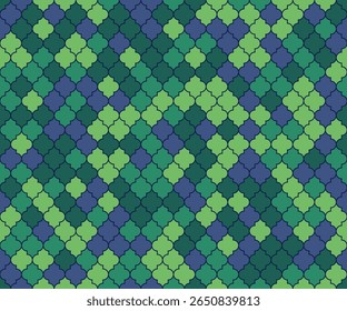 Islamic Mosque Window Vector Seamless Pattern. Eid al fitr muslim background. Traditional ramadan mosque ornament. Islamic textile grid background. Lantern shapes ethnic motif