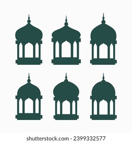 Islamic Mosques silhouettes vector illustration, Ramadan background flat style