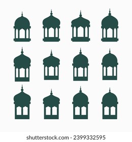 Islamic Mosques silhouettes vector illustration, Ramadan background flat style