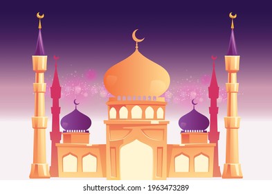 Islamic Muslim eid festival beautiful background Geometric circle element made in vector