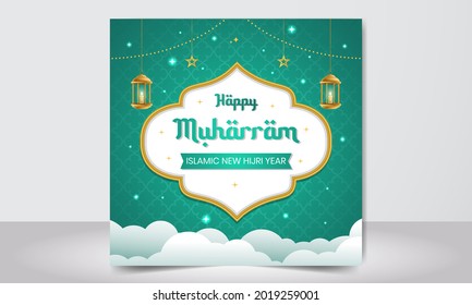 Islamic new Hijri year Muharram 01 vector illustration background design