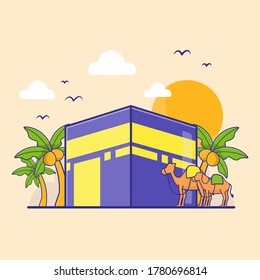 Islamic New Year or Al Eid - Adh Cartoon Illustration. Islamic Icon Set . Flat Cartoon and Vector Style
