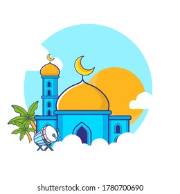 Islamic New Year or Al Eid - Adh Cartoon Illustration. Islamic Icon Set . Flat Cartoon and Vector Style