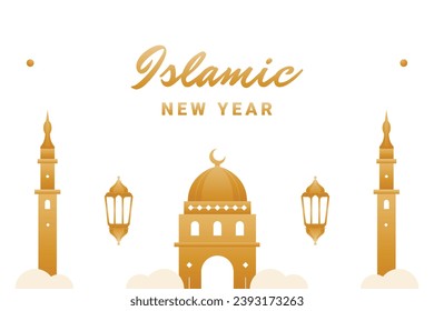 Islamic New Year Background Illustration Design Template