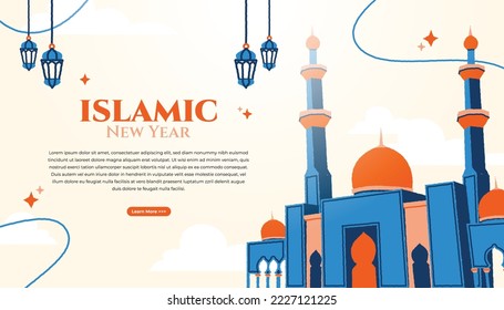 Islamic new year banner template design