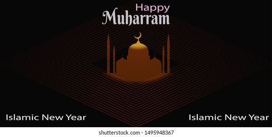 Islamic new year black abstract background