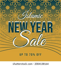 islamic new year discount template with mandala background perfect for boost your product promotion sales