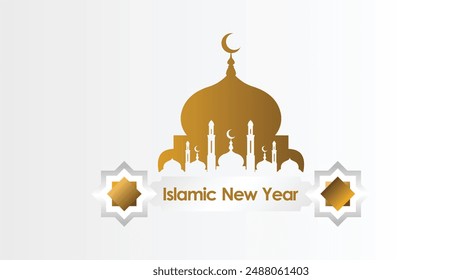 Islamic New Year gold Gradient Background
