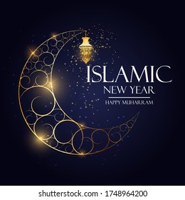 Antecedentes del Año Nuevo Islámico.  Feliz Muharram. EPS10 de ilustración vectorial
