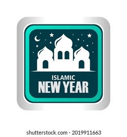 islamic new year label design premium 