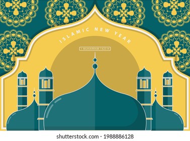 ISLAMIC NEW YEAR - Modern flat design Happy Islamic New Year background. Great for greeting cards, posters, and banners.