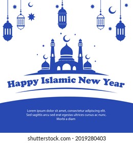 Islamic new year theme, Islamic background with lantern decoration, Islamic Muharram new year