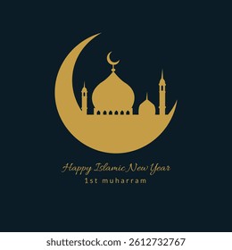 Islamic new year vector style design concept