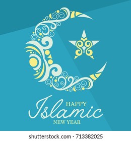 Islamic New Year Vector Template. Islamic icon. Muslim vector
