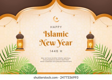 Islamic New Year Vintage Gradient Background