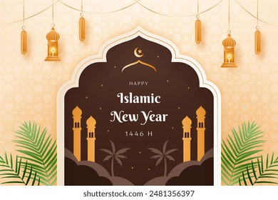 Islamic New Year Vintage Gradient Background