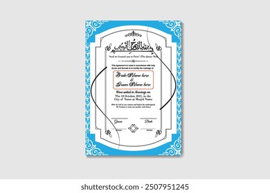 Islamic Nikkah Contact Certificate Template 