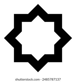Islamische Achteckstern-Silhouette. Vektorgrafik Bild
