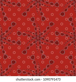 Islamic oriental background with abstract flowers. Floral textile print. Blue, violet and beige stained glass vitrage. Seamless pattern morrocan ornament.