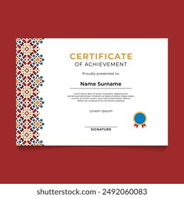 Diseño de Plantilla de Certificado Geométrico Oriental Islámico