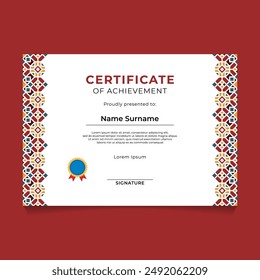 Islamic Oriental Geometric Certificate Template Design