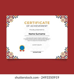 Islamic Oriental Geometric Certificate Template Design