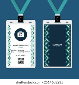 Islamic Oriental ID Card Design with Ornament on The Side